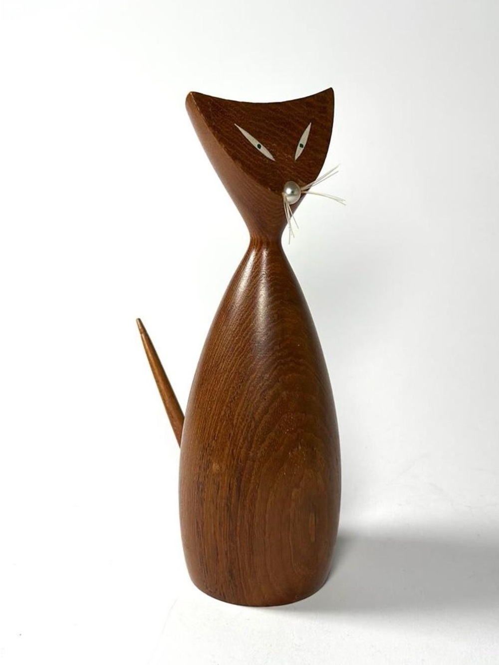 Vintage Teak Cat, Danish Wooden, Mid Century Modern, Large